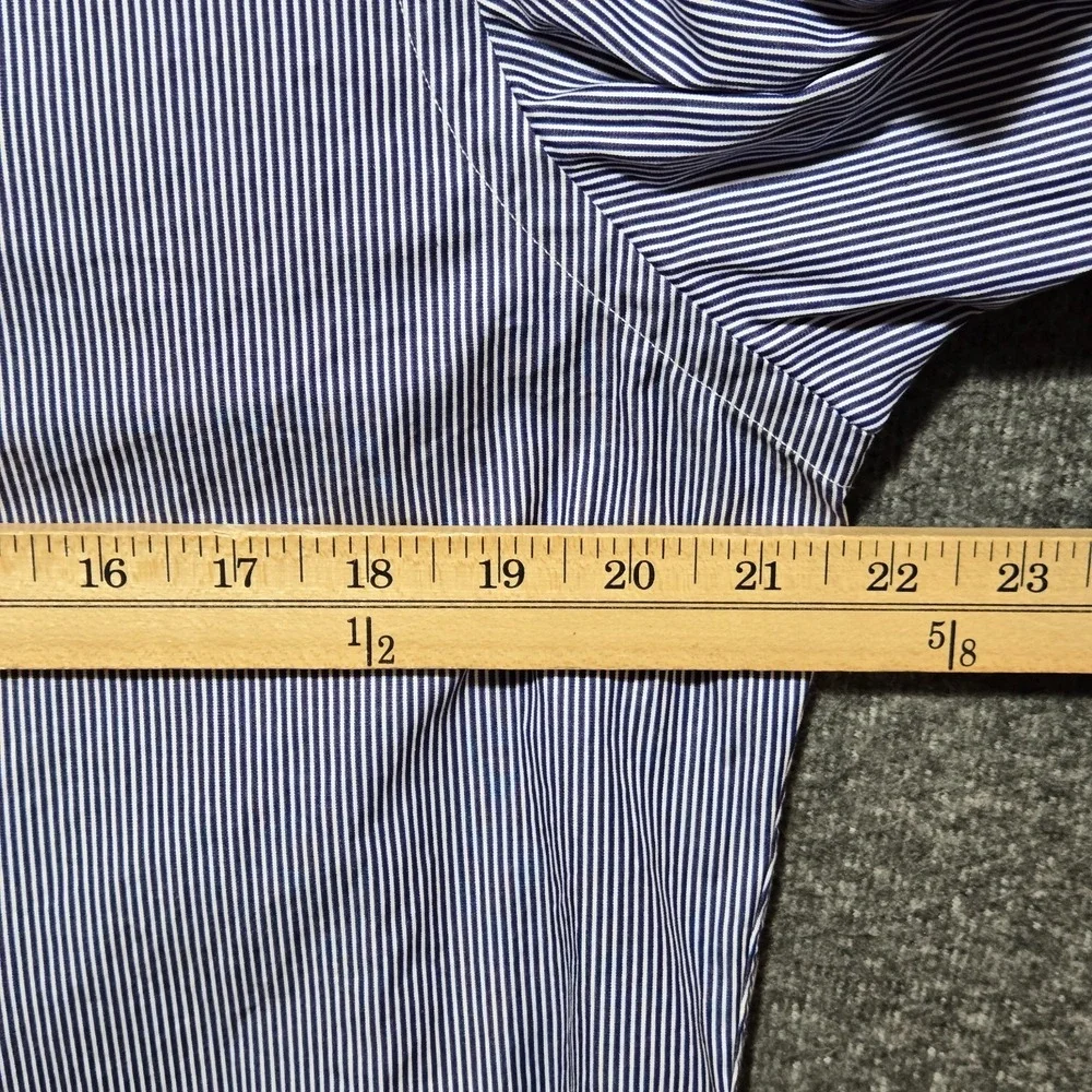 Polo Ralph Lauren Dress Shirt 15.5 32/33 Blue Striped Regent Custom Fit French